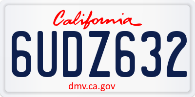 CA license plate 6UDZ632