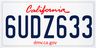 CA license plate 6UDZ633