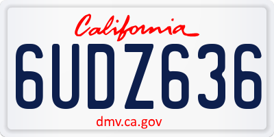 CA license plate 6UDZ636