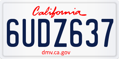 CA license plate 6UDZ637