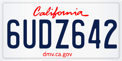 CA license plate 6UDZ642