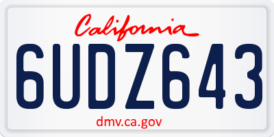 CA license plate 6UDZ643