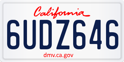 CA license plate 6UDZ646