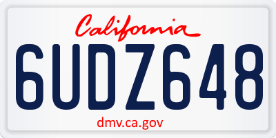 CA license plate 6UDZ648