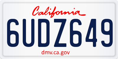 CA license plate 6UDZ649