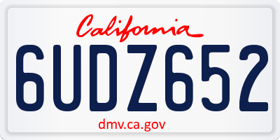 CA license plate 6UDZ652