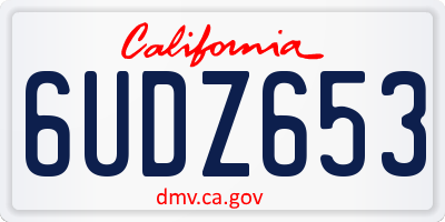 CA license plate 6UDZ653