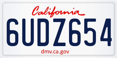 CA license plate 6UDZ654