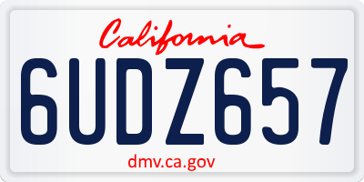 CA license plate 6UDZ657