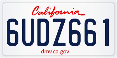 CA license plate 6UDZ661