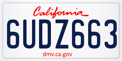 CA license plate 6UDZ663