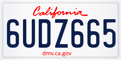 CA license plate 6UDZ665