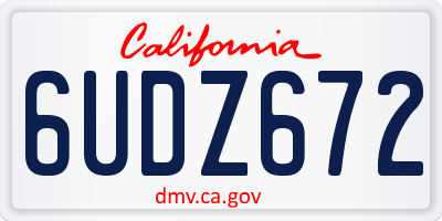 CA license plate 6UDZ672