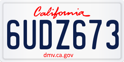 CA license plate 6UDZ673