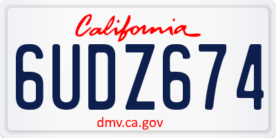 CA license plate 6UDZ674