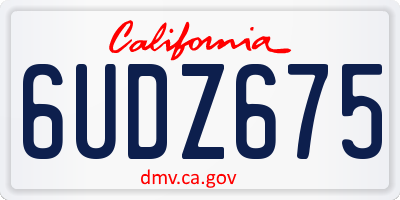 CA license plate 6UDZ675