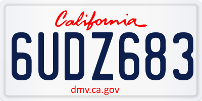 CA license plate 6UDZ683