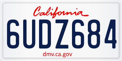 CA license plate 6UDZ684