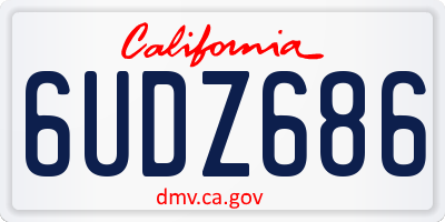 CA license plate 6UDZ686