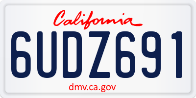 CA license plate 6UDZ691