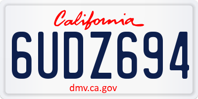 CA license plate 6UDZ694