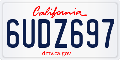 CA license plate 6UDZ697