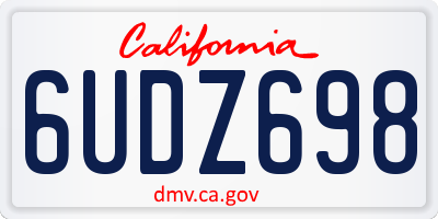CA license plate 6UDZ698