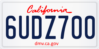 CA license plate 6UDZ700