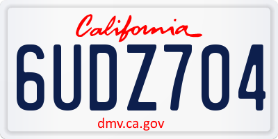 CA license plate 6UDZ704