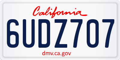 CA license plate 6UDZ707