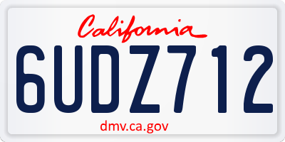 CA license plate 6UDZ712