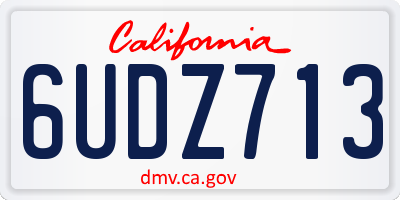 CA license plate 6UDZ713