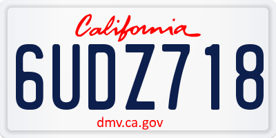 CA license plate 6UDZ718