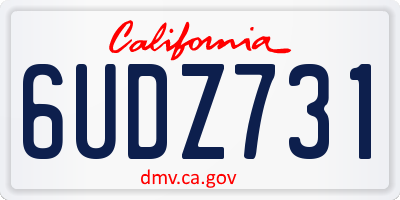 CA license plate 6UDZ731