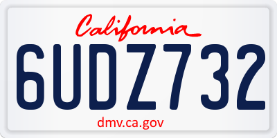 CA license plate 6UDZ732