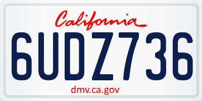 CA license plate 6UDZ736
