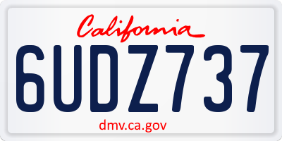 CA license plate 6UDZ737