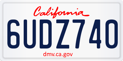 CA license plate 6UDZ740