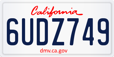 CA license plate 6UDZ749