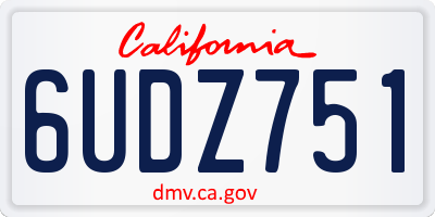 CA license plate 6UDZ751
