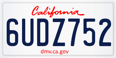 CA license plate 6UDZ752