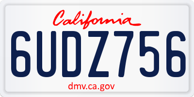 CA license plate 6UDZ756