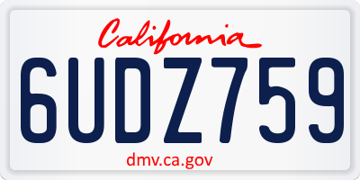 CA license plate 6UDZ759
