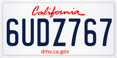 CA license plate 6UDZ767