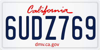 CA license plate 6UDZ769