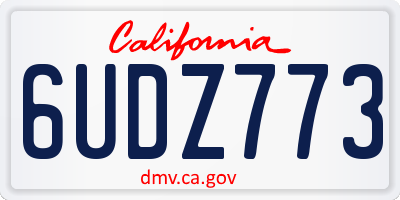 CA license plate 6UDZ773