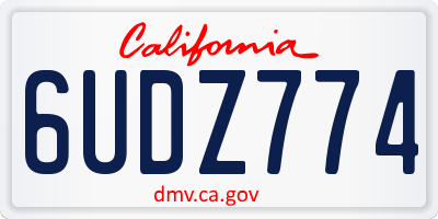 CA license plate 6UDZ774