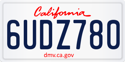 CA license plate 6UDZ780