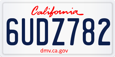 CA license plate 6UDZ782