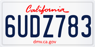 CA license plate 6UDZ783